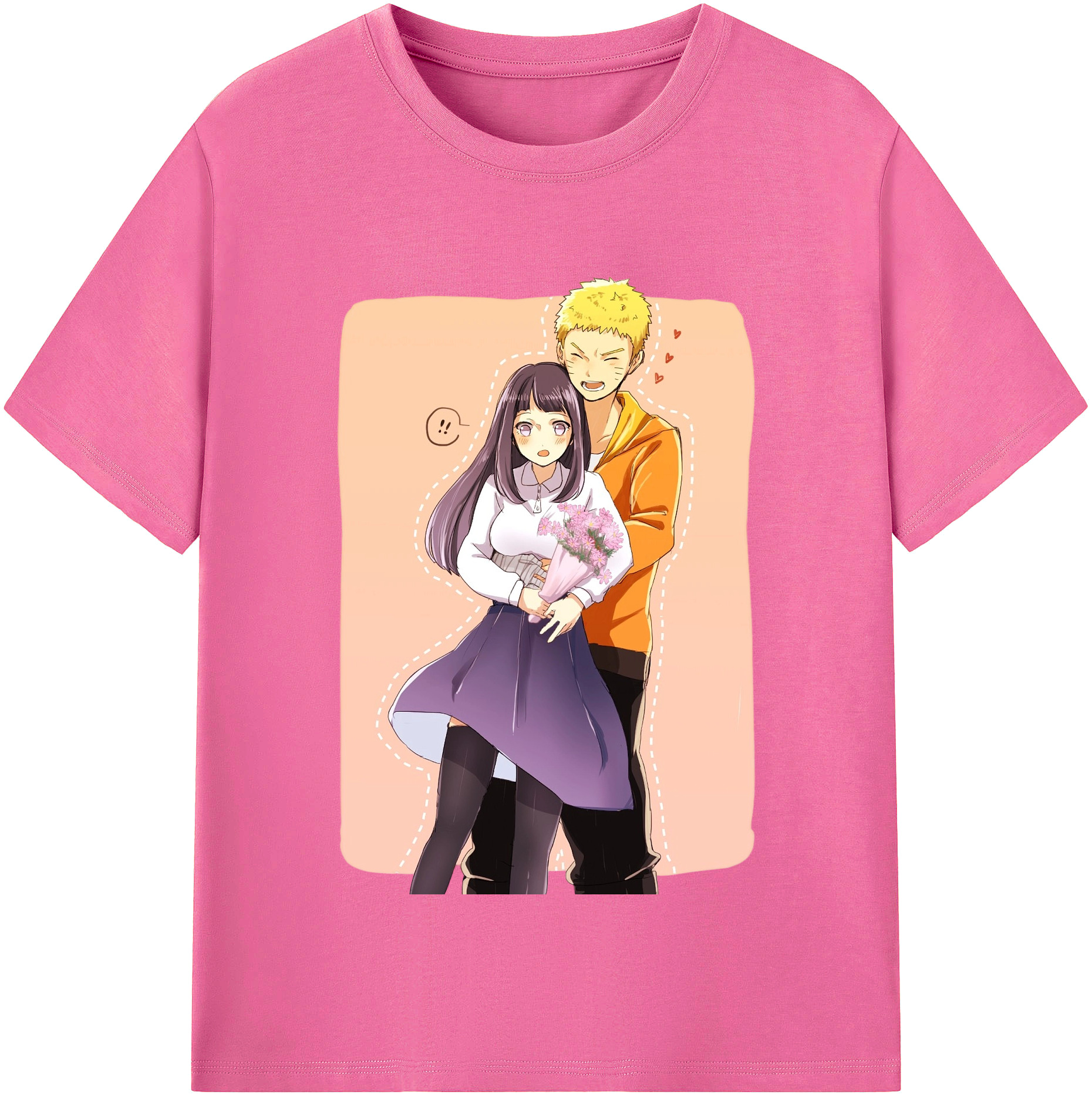 （画像用） NARUTO -ナルト- 日向ヒナタ Hyūga Hinata レディースカジュアルプリントTシャツ（綿100％）